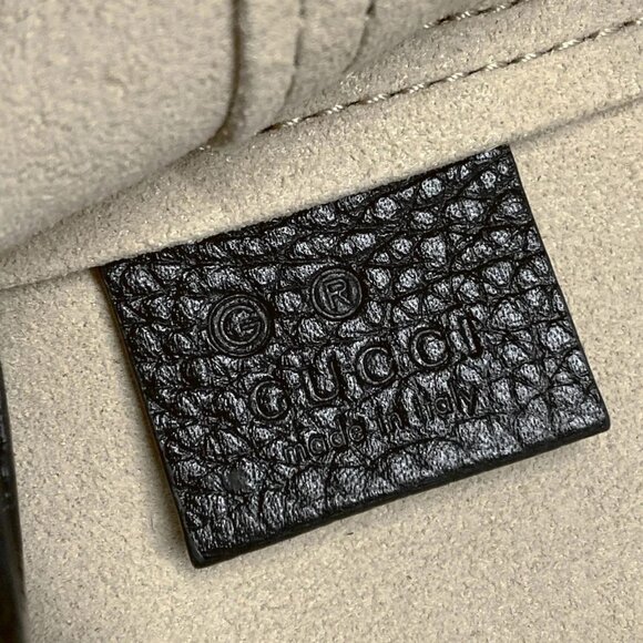 Auth GUCCI GG Marmont   Black Leather Tote Bag - Picture 14 of 16